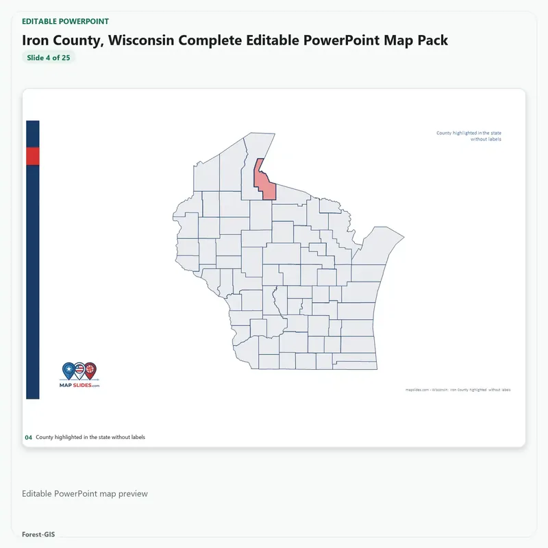 Iron County, Wisconsin Editable Map Pack - Image 4
