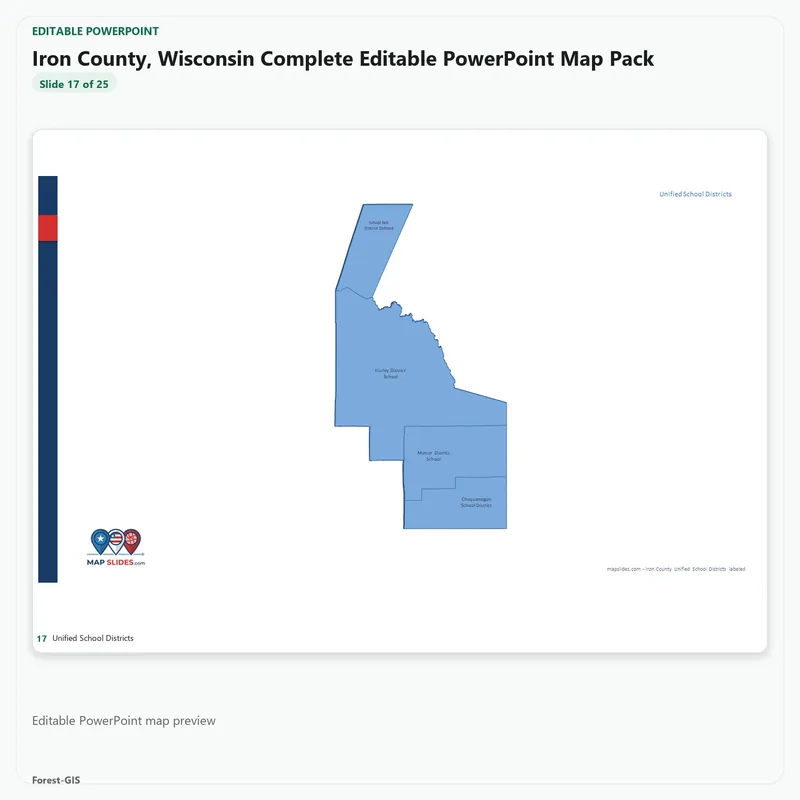 Iron County, Wisconsin Editable Map Pack - Image 5