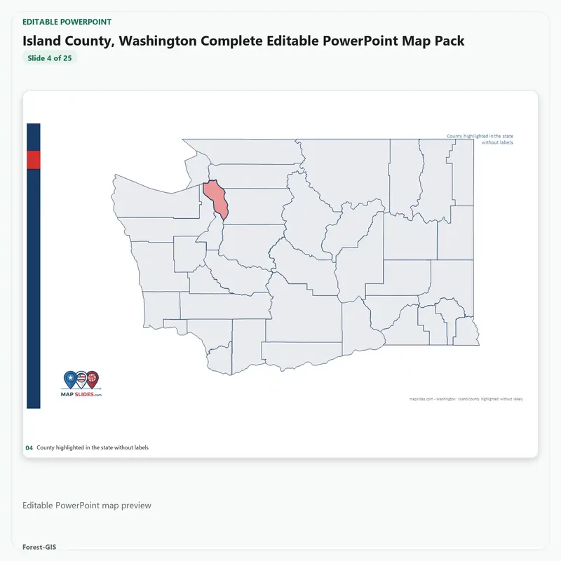 Island County, Washington Editable Map Pack - Image 4