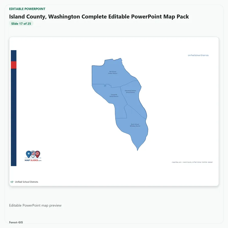 Island County, Washington Editable Map Pack - Image 5