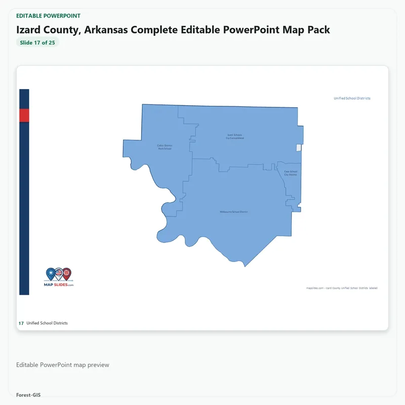 Izard County, Arkansas Editable Map Pack - Image 5