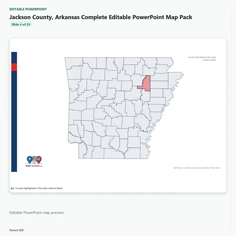 Jackson County, Arkansas Editable Map Pack - Image 4