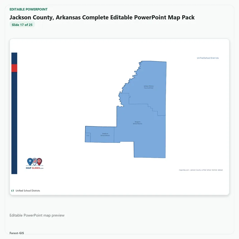 Jackson County, Arkansas Editable Map Pack - Image 5