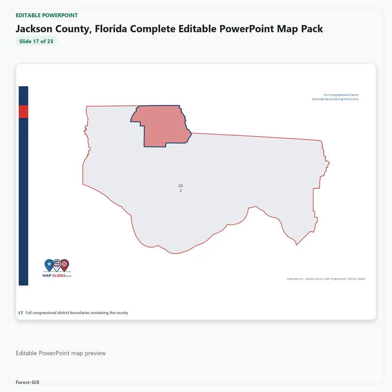 Jackson County, Florida Editable Map Pack - Image 5