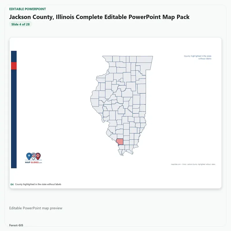 Jackson County, Illinois Editable Map Pack - Image 4