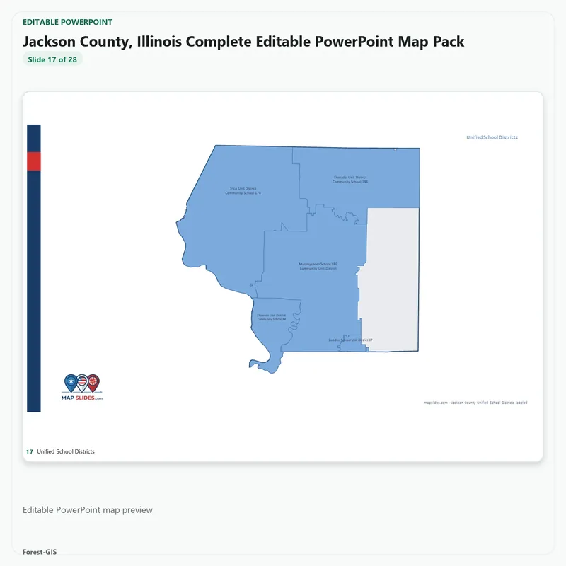 Jackson County, Illinois Editable Map Pack - Image 5
