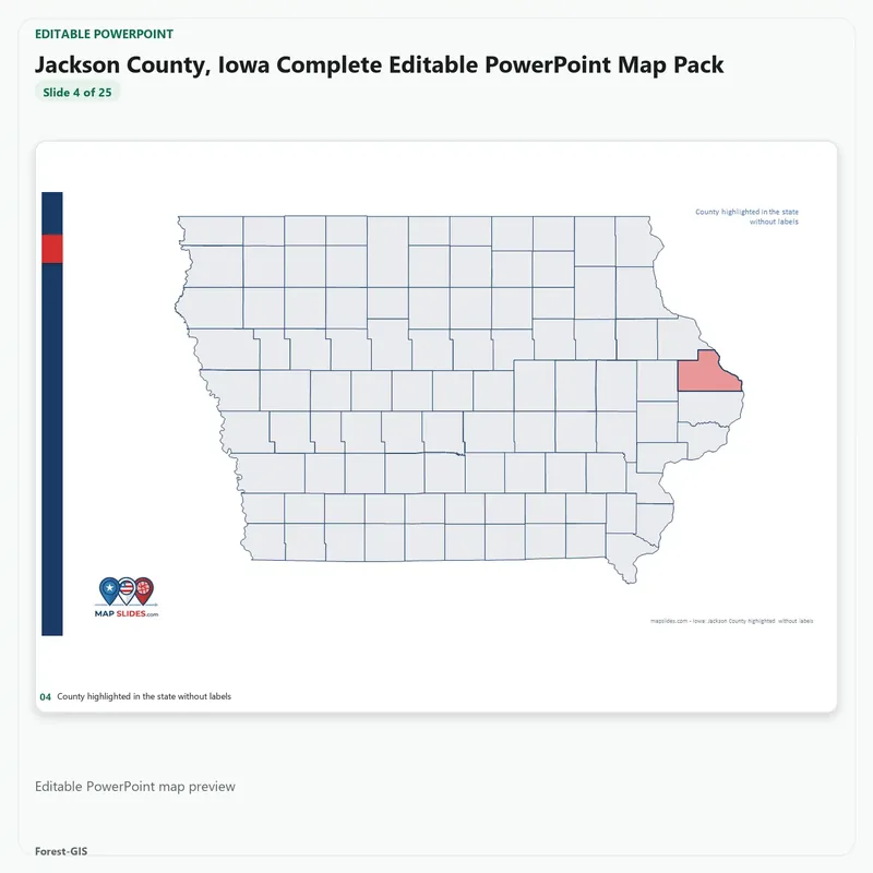 Jackson County, Iowa Editable Map Pack - Image 4