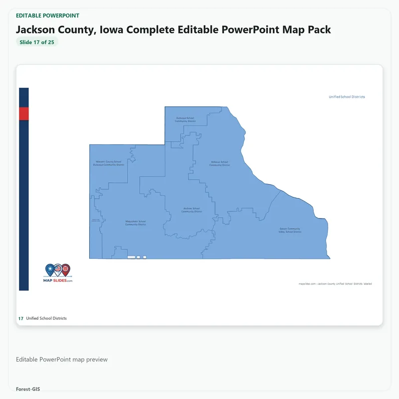 Jackson County, Iowa Editable Map Pack - Image 5