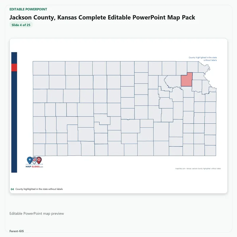 Jackson County, Kansas Editable Map Pack - Image 4