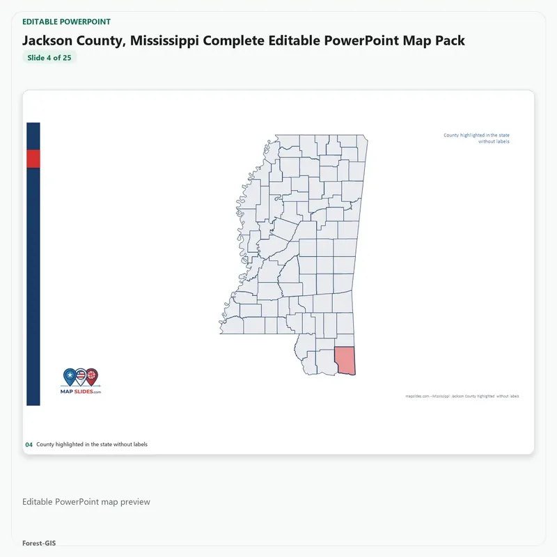 Jackson County, Mississippi Editable Map Pack - Image 4
