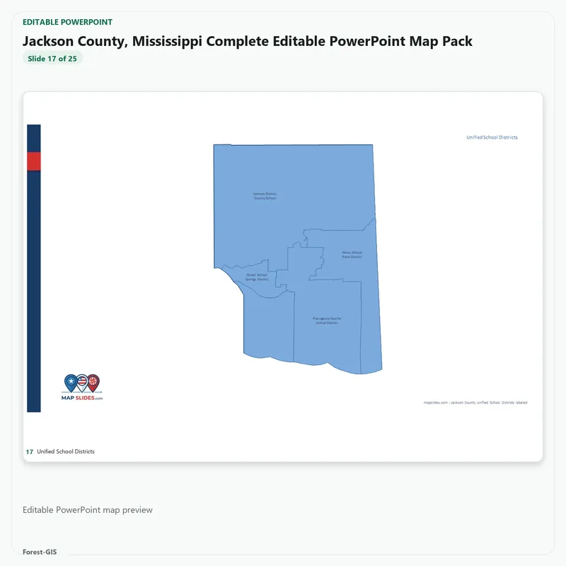 Jackson County, Mississippi Editable Map Pack - Image 5