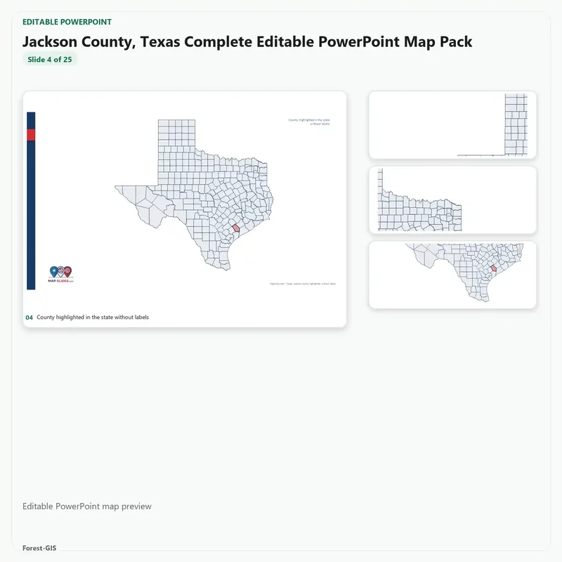 Jackson County, Texas Editable Map Pack - Image 4