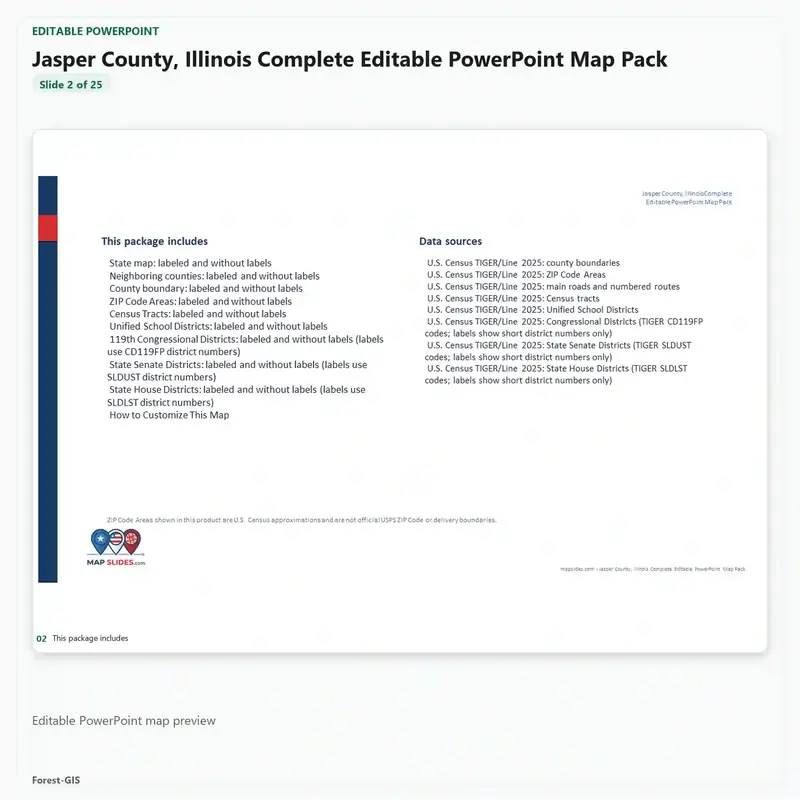 Jasper County, Illinois Editable Map Pack - Image 3