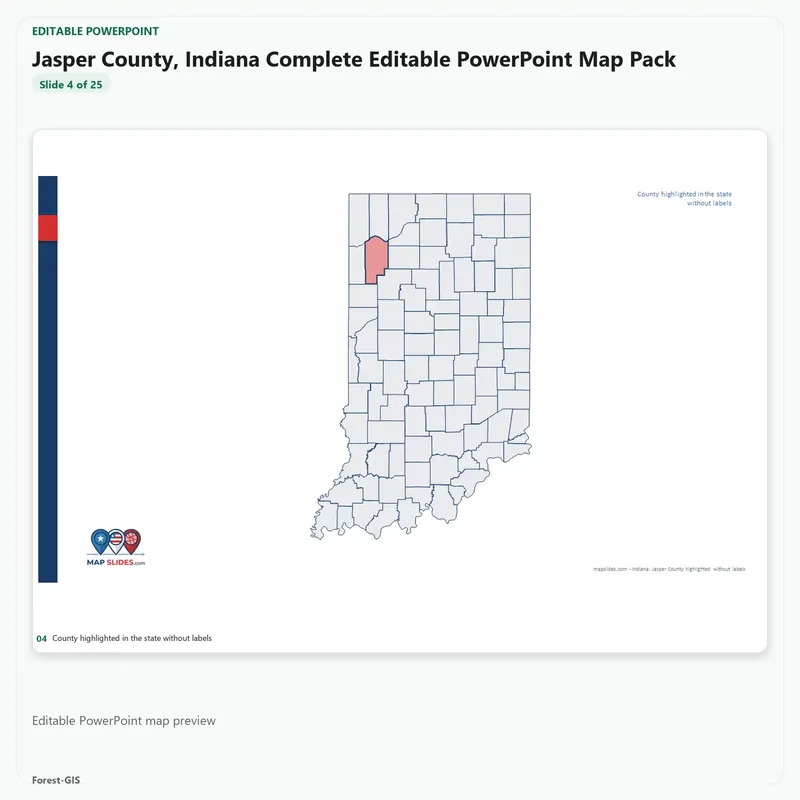 Jasper County, Indiana Editable Map Pack - Image 4