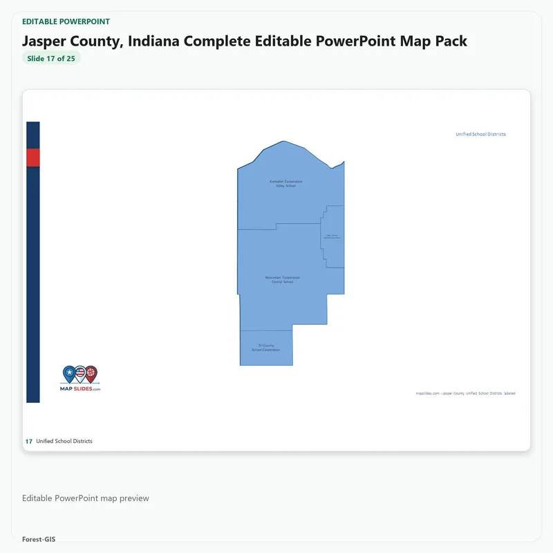 Jasper County, Indiana Editable Map Pack - Image 5