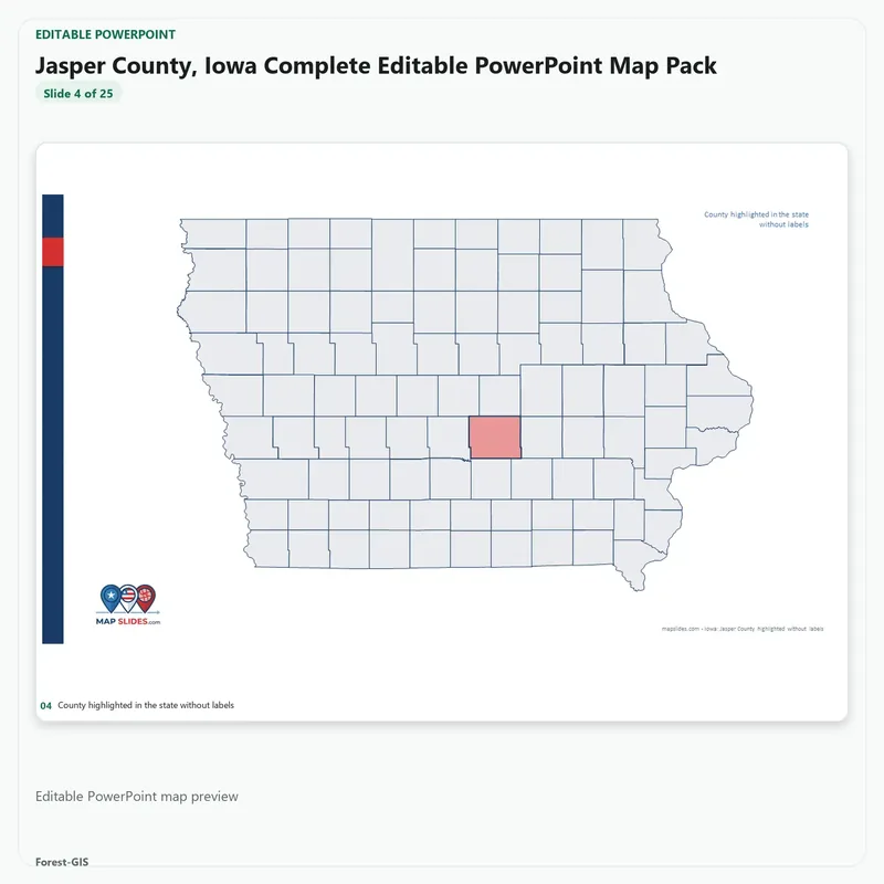 Jasper County, Iowa Editable Map Pack - Image 4