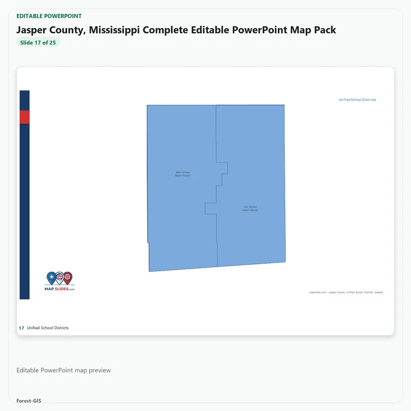 Jasper County, Mississippi Editable Map Pack - Image 5