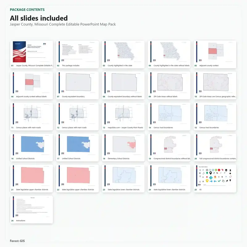 Jasper County, Missouri Editable Map Pack - Image 2