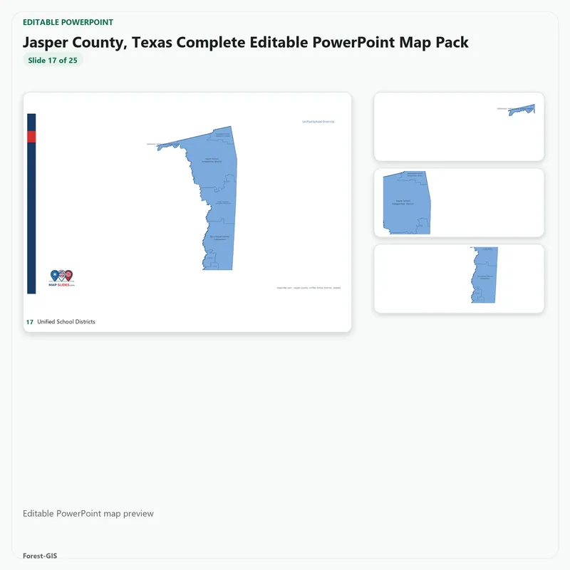 Jasper County, Texas Editable Map Pack - Image 5