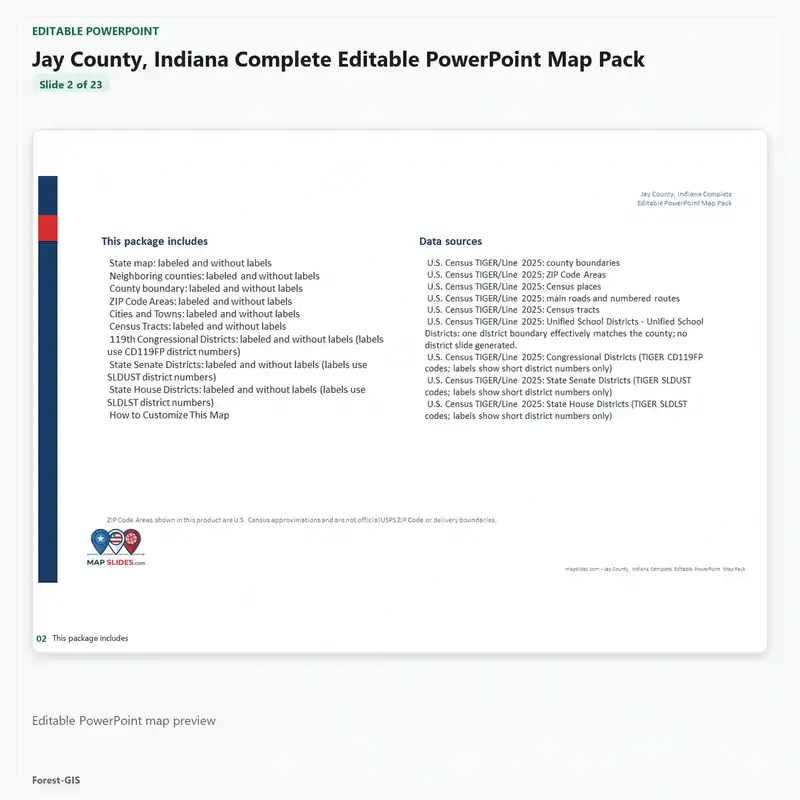 Jay County, Indiana Editable Map Pack - Image 3