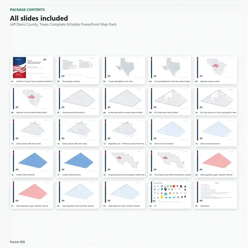Jeff Davis County, Texas Editable Map Pack - Image 2