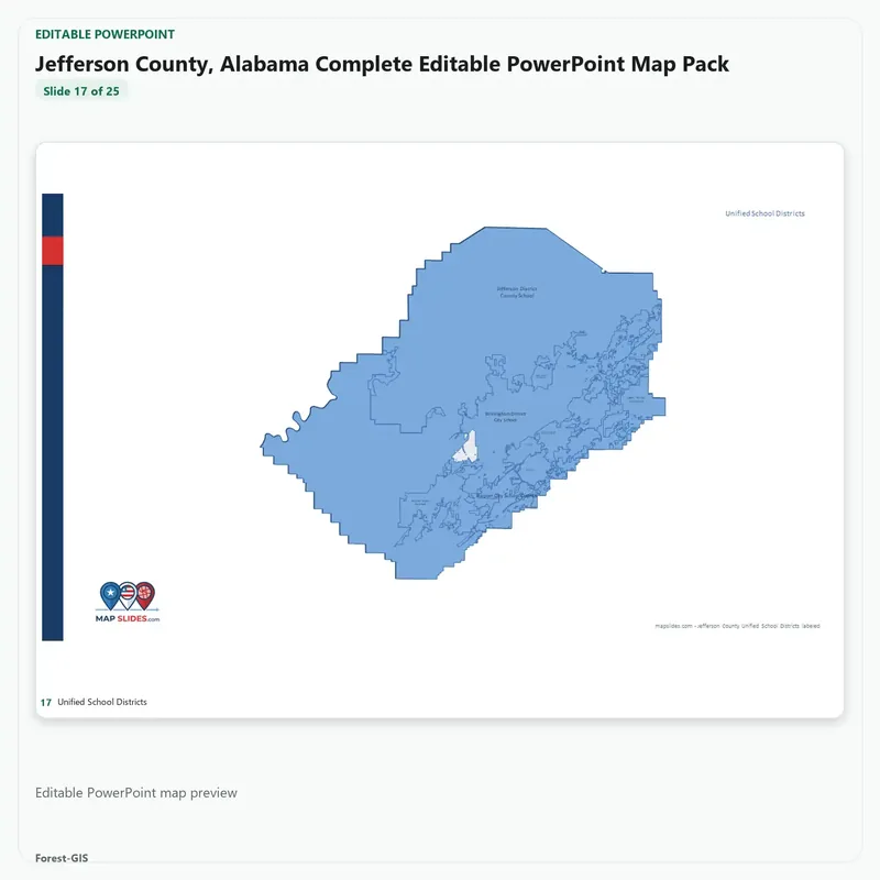 Jefferson County, Alabama Editable Map Pack - Image 5