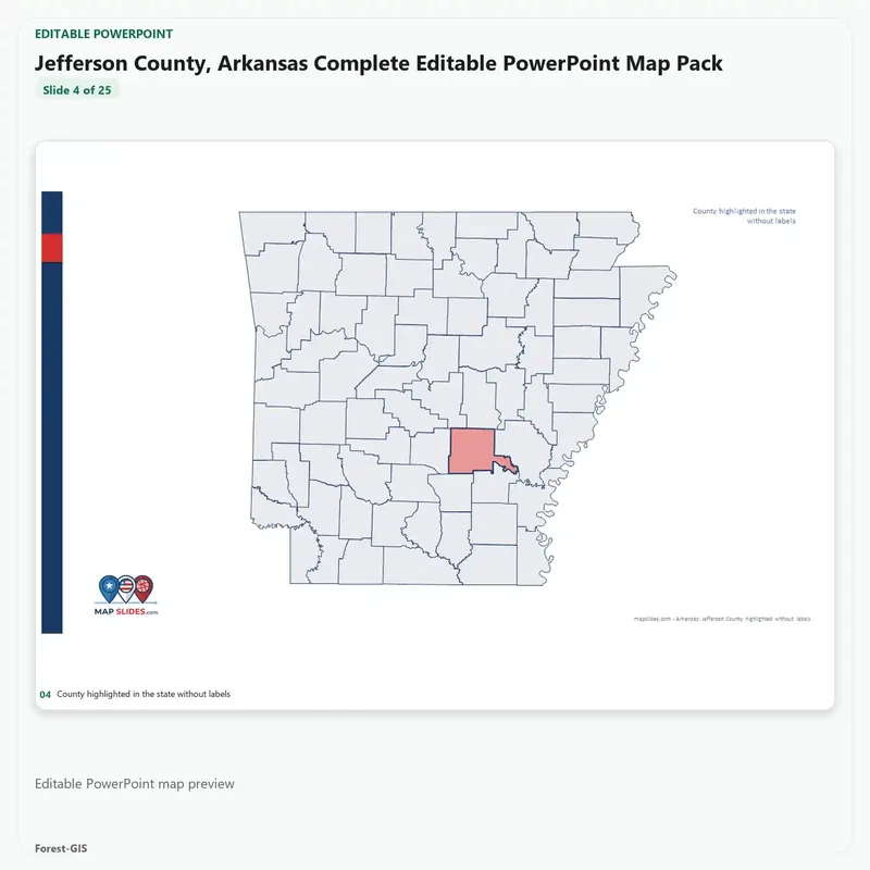 Jefferson County, Arkansas Editable Map Pack - Image 4