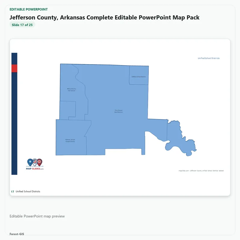 Jefferson County, Arkansas Editable Map Pack - Image 5