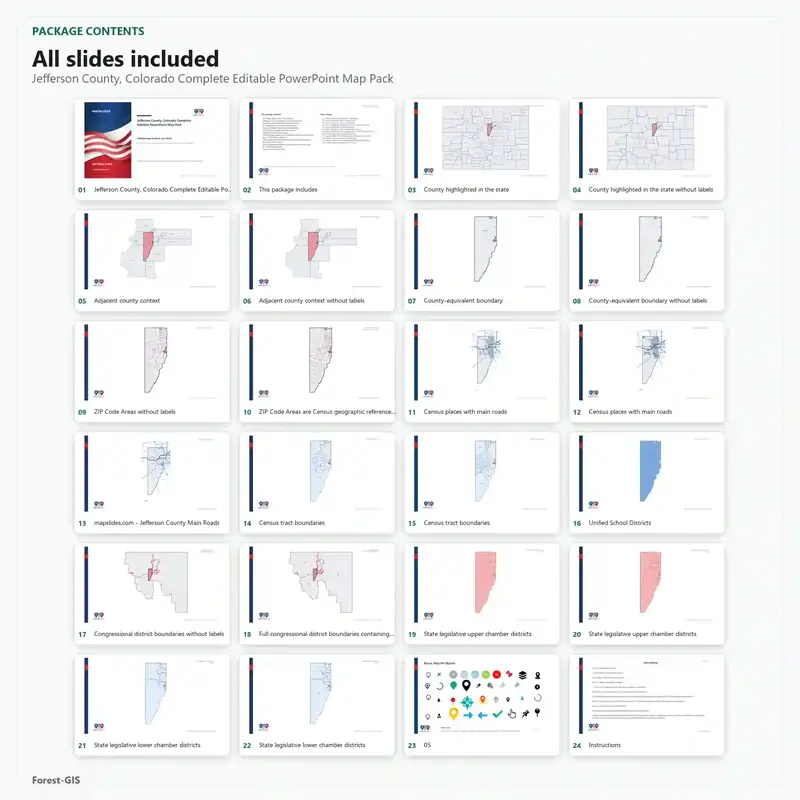 Jefferson County, Colorado Editable Map Pack - Image 2