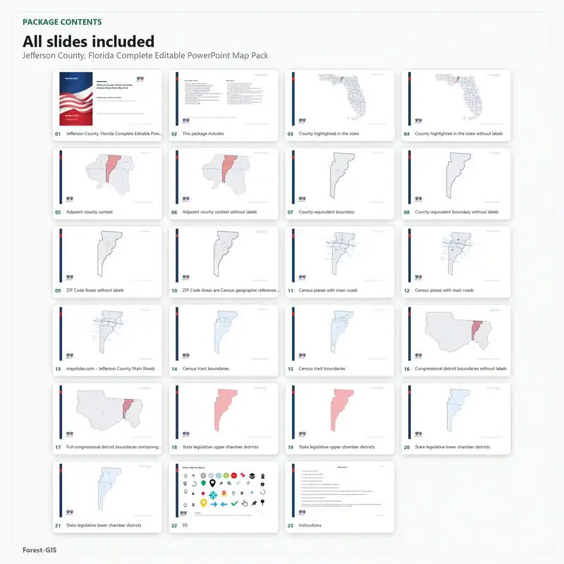 Jefferson County, Florida Editable Map Pack - Image 2