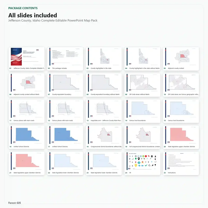 Jefferson County, Idaho Editable Map Pack - Image 2