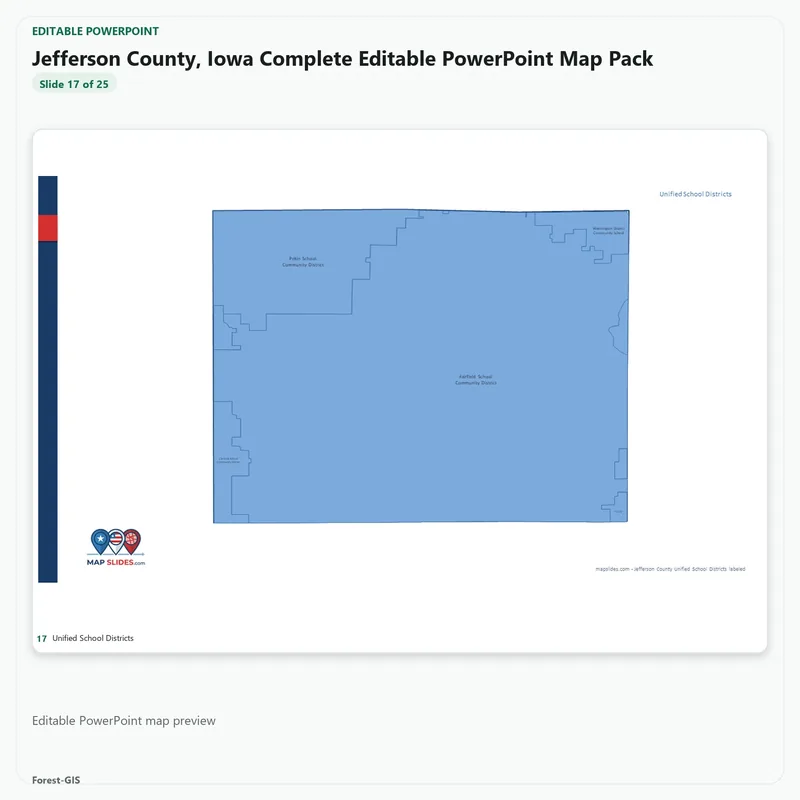 Jefferson County, Iowa Editable Map Pack - Image 5
