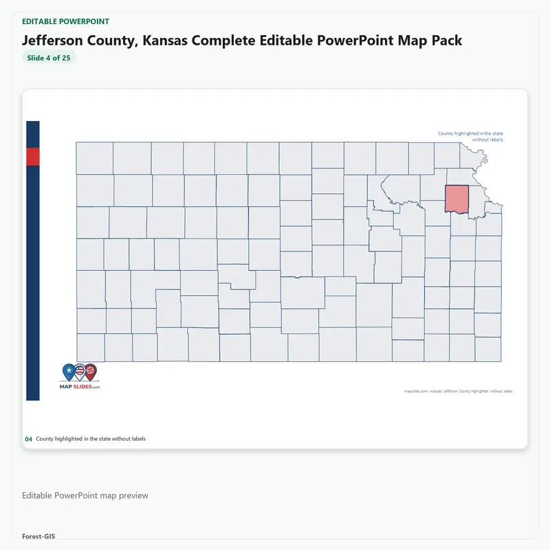 Jefferson County, Kansas Editable Map Pack - Image 4