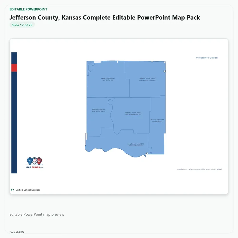 Jefferson County, Kansas Editable Map Pack - Image 5