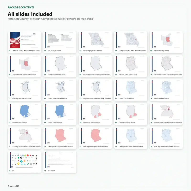 Jefferson County, Missouri Editable Map Pack - Image 2