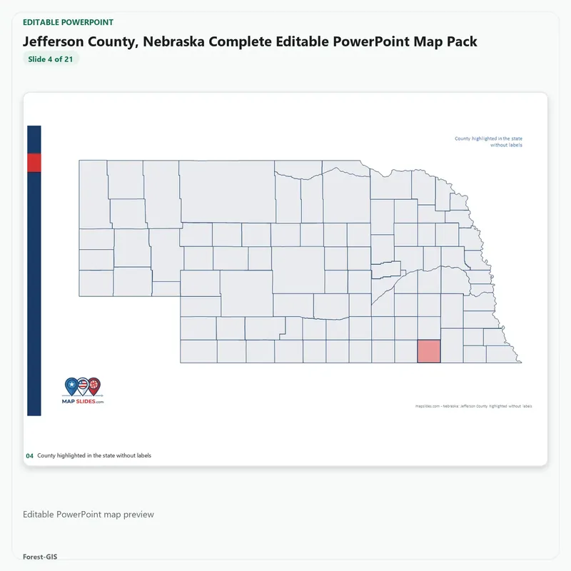 Jefferson County, Nebraska Editable Map Pack - Image 4