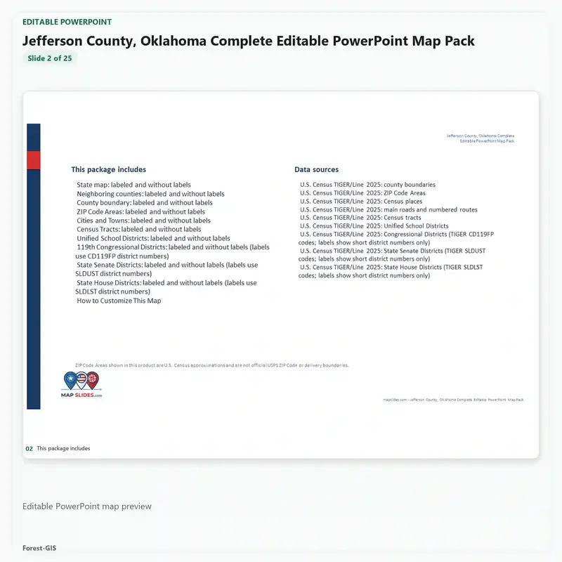 Jefferson County, Oklahoma Editable Map Pack - Image 3