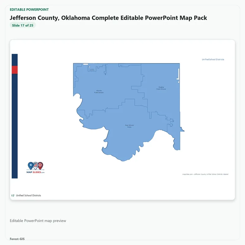 Jefferson County, Oklahoma Editable Map Pack - Image 5