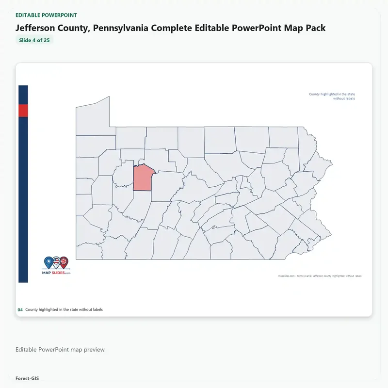 Jefferson County, Pennsylvania Editable Map Pack - Image 4