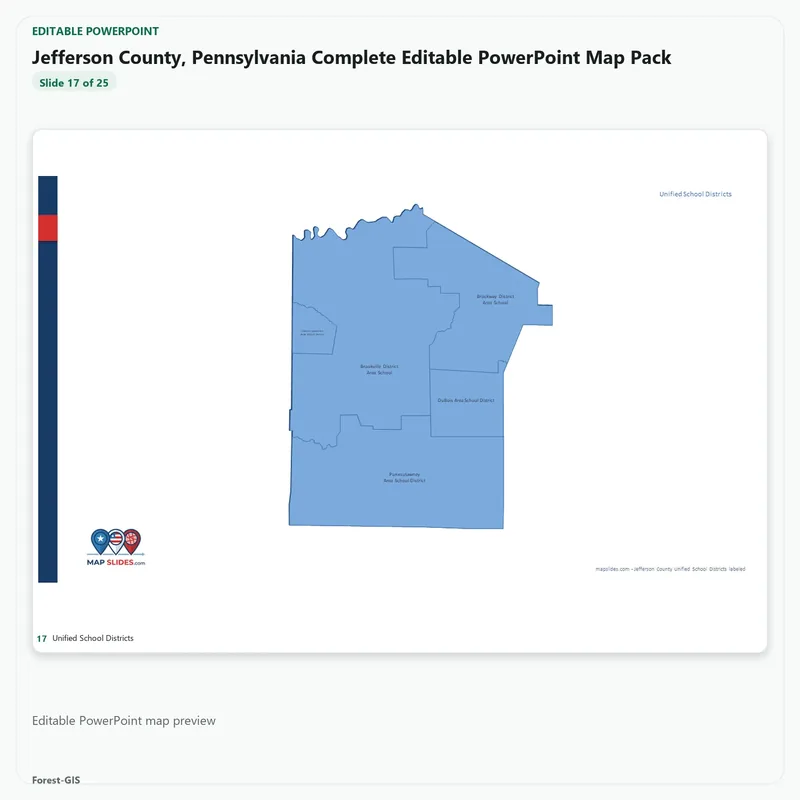 Jefferson County, Pennsylvania Editable Map Pack - Image 5