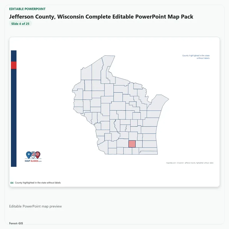 Jefferson County, Wisconsin Editable Map Pack - Image 4