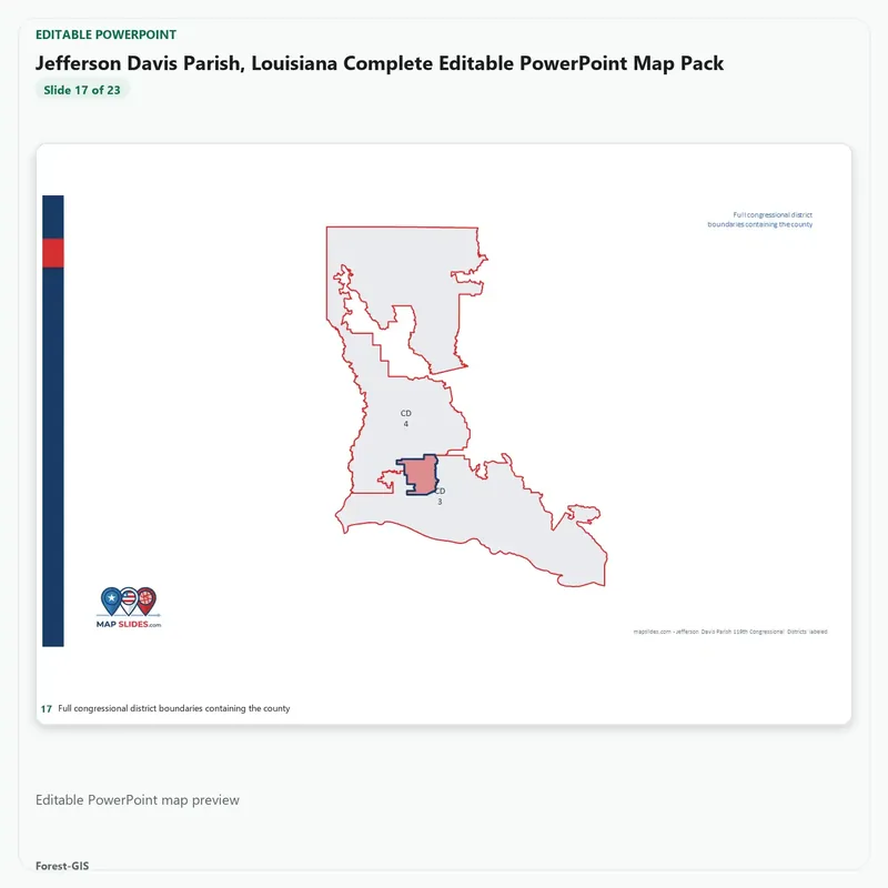 Jefferson Davis Parish, Louisiana Editable Map Pack - Image 5