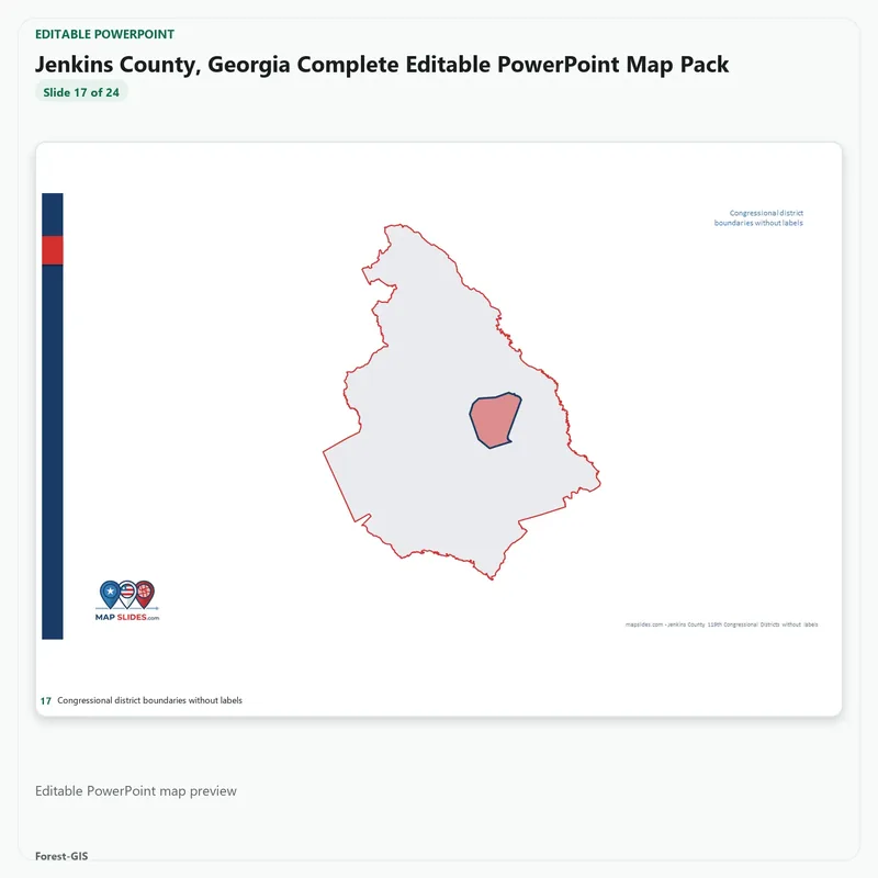 Jenkins County, Georgia Editable Map Pack - Image 5