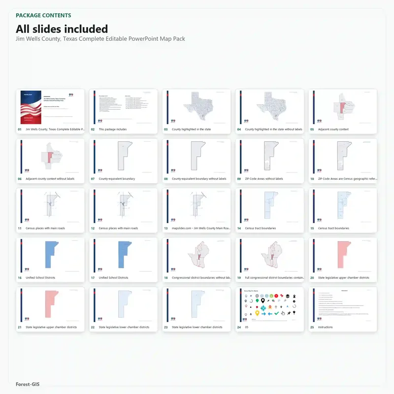 Jim Wells County, Texas Editable Map Pack - Image 2