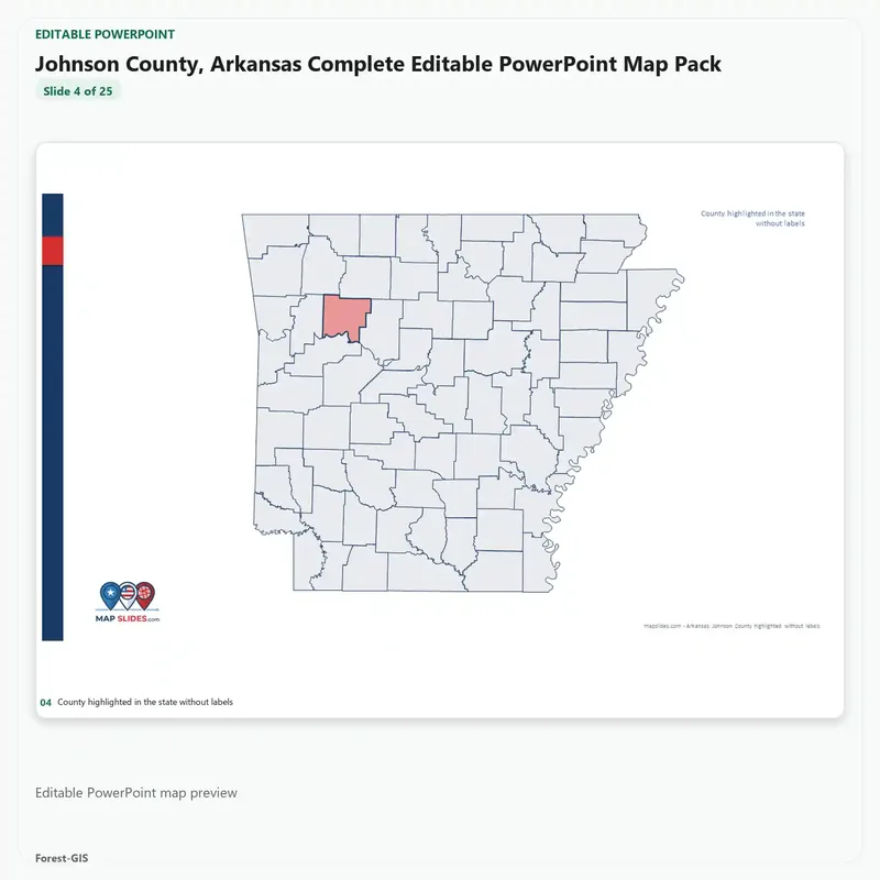 Johnson County, Arkansas Editable Map Pack - Image 4
