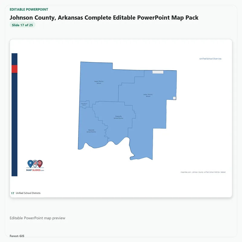 Johnson County, Arkansas Editable Map Pack - Image 5