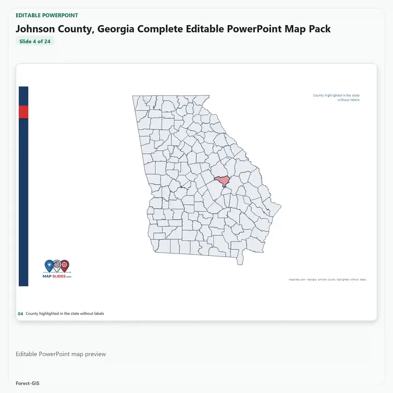 Johnson County, Georgia Editable Map Pack - Image 4