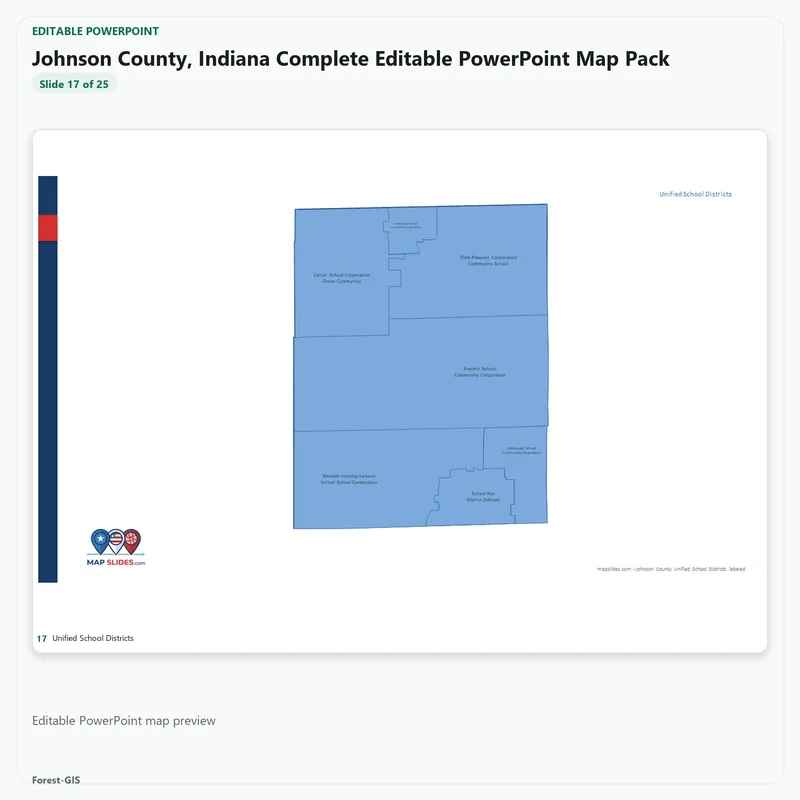 Johnson County, Indiana Editable Map Pack - Image 5
