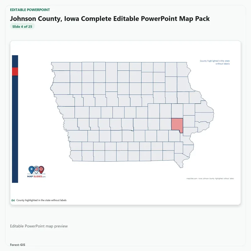 Johnson County, Iowa Editable Map Pack - Image 4