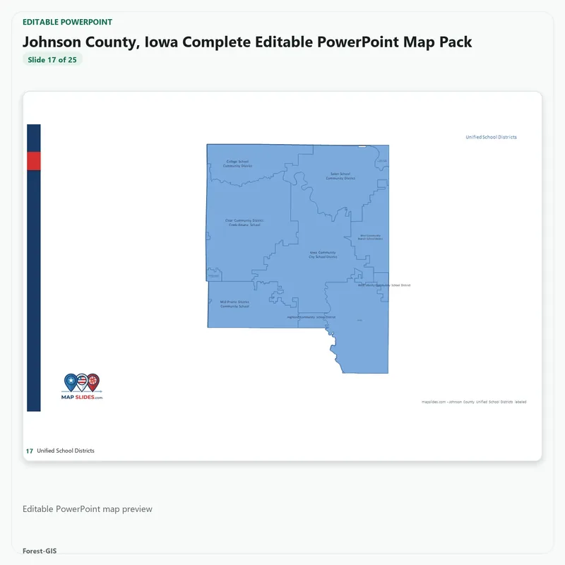 Johnson County, Iowa Editable Map Pack - Image 5